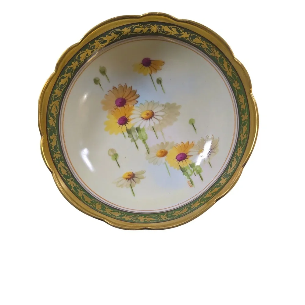 Pitkin & Brooks Studio Hand‎ Painted Daisy Sugar Creamer Footed Bowl Bavaria Set